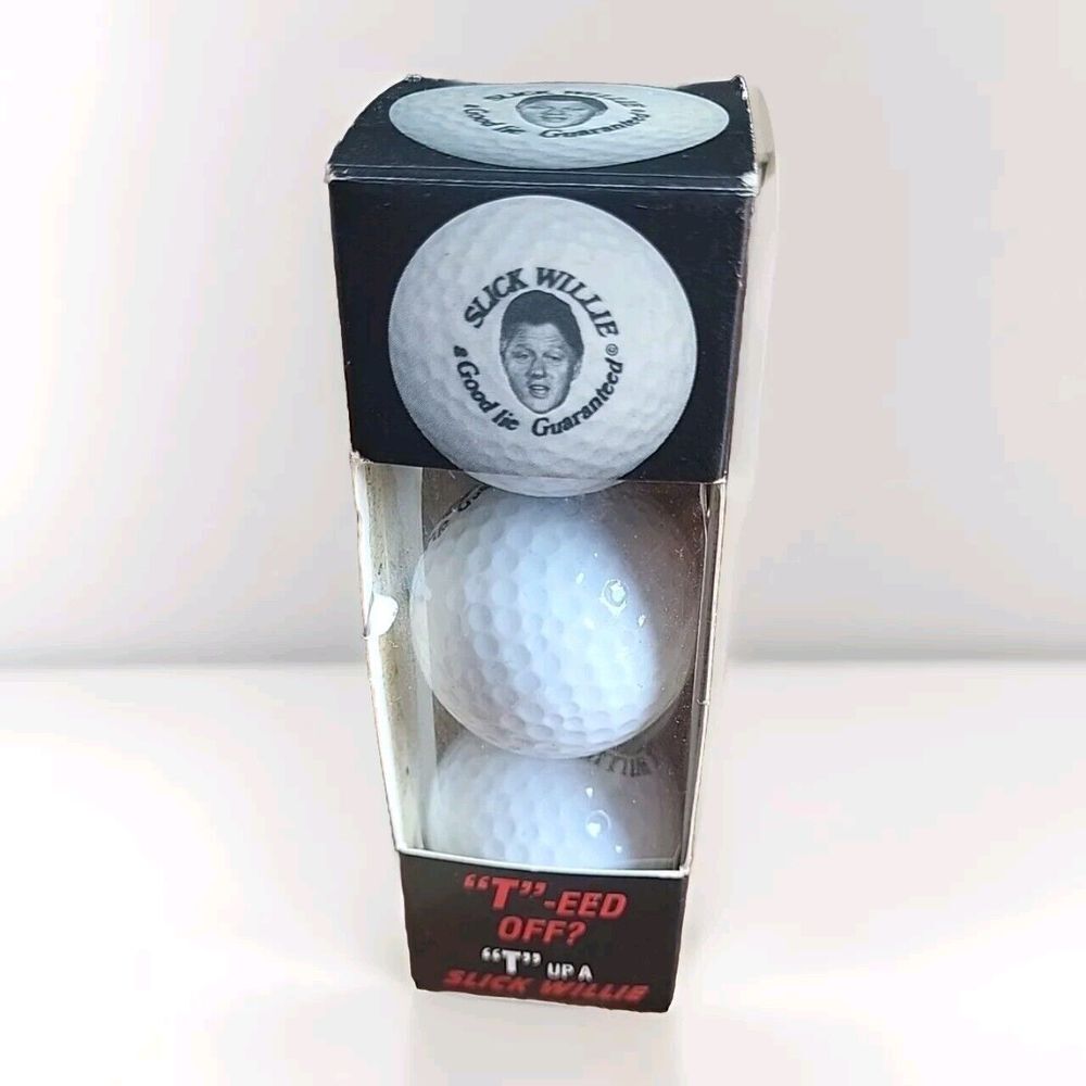 The Slick Willie Bill Clinton Golf Balls Gag Joke Liberal Americana Memorabilia